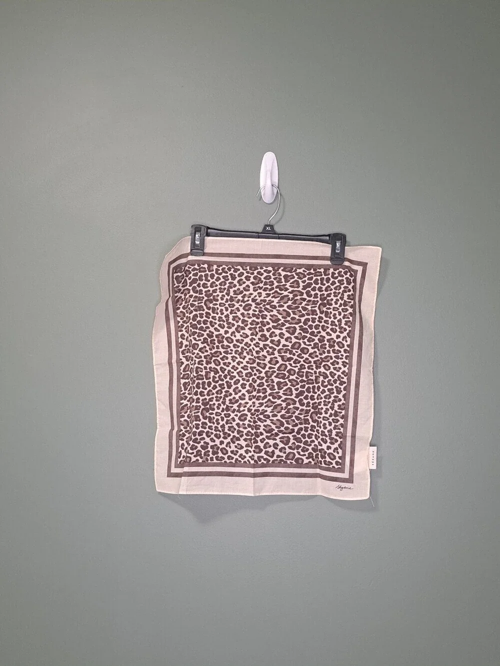 Sezane Gaston Sqaure Scarf Brown Leopard NWOT